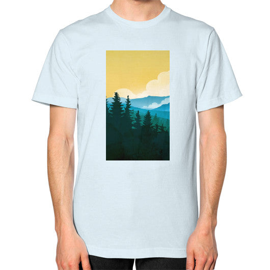 Unisex T-Shirt (on man) Light blue - printify001