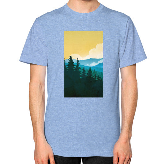 Unisex T-Shirt (on man) Tri-Blend Blue - printify001