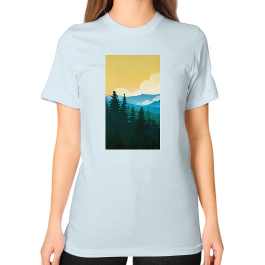 Unisex T-Shirt (on woman) Light blue - printify001