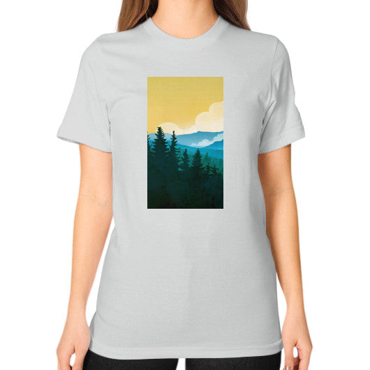 Unisex T-Shirt (on woman) Silver - printify001