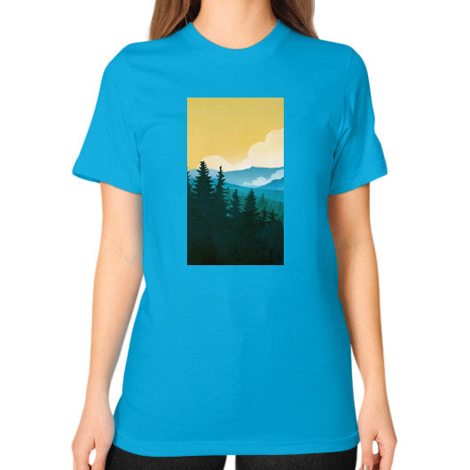 Unisex T-Shirt (on woman) Teal - printify001