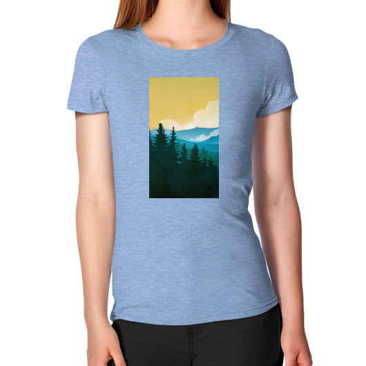 Women's T-Shirt Tri-Blend Blue - printify001